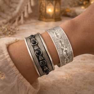 Bracelets artisanaux en métal plaqué argent